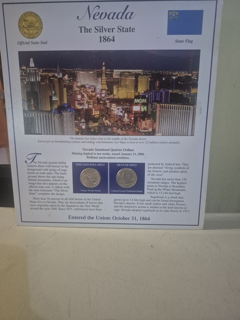Washington And Neveda State Quarters